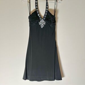 3/$48 Morgan & Co.Y2K Rhinestone Embellishment Neckline Halter Cocktail dress M